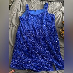 SHEIN Blue Sequin Dress